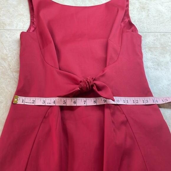 Moschino Cheap and Chic Red Front Bow Sheath Dress Size 6 Sleeveless Midi - Picture 7 of 15